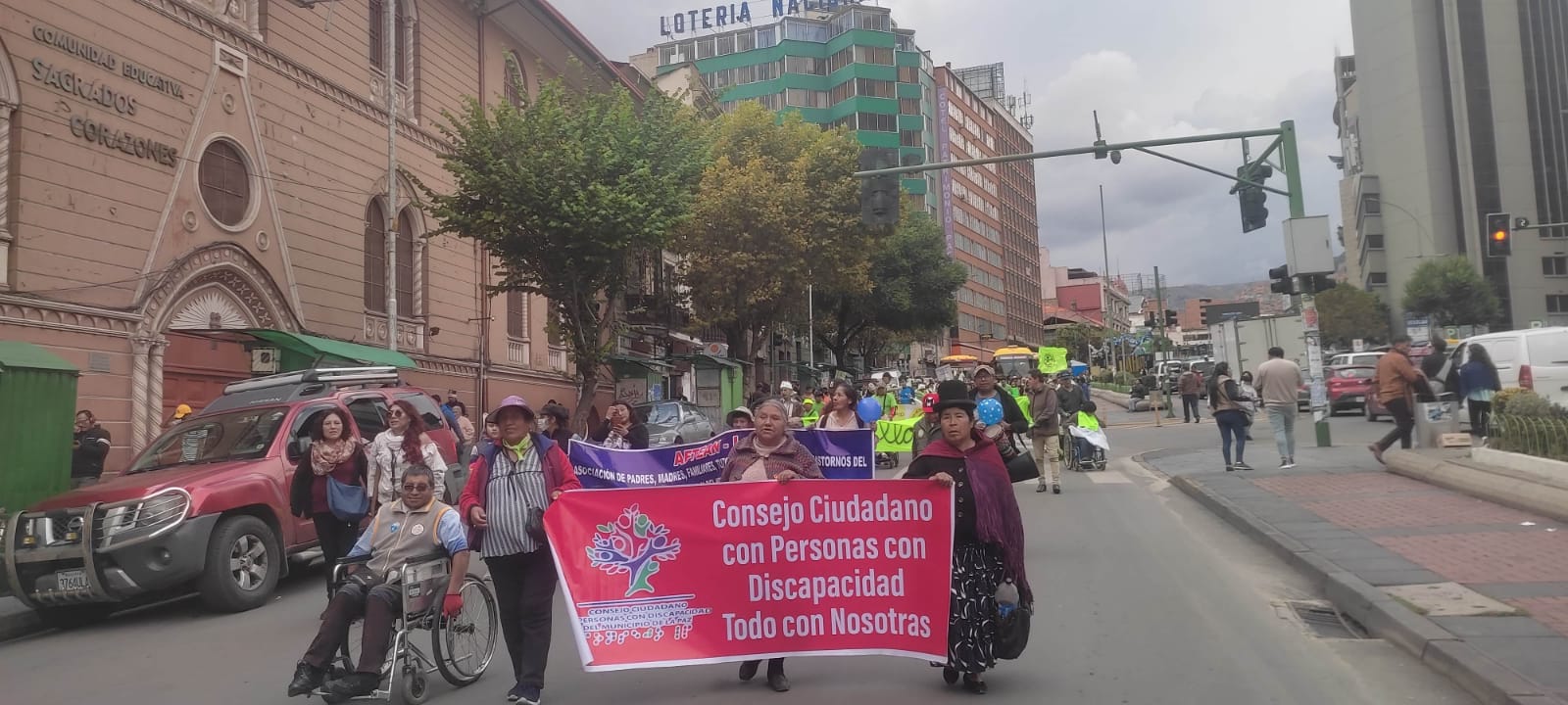Marcha de personas con discapacidad en La Paz