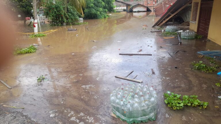 La inundación en el municipio de Tipuani, en La Paz. Foto: Roger Salas