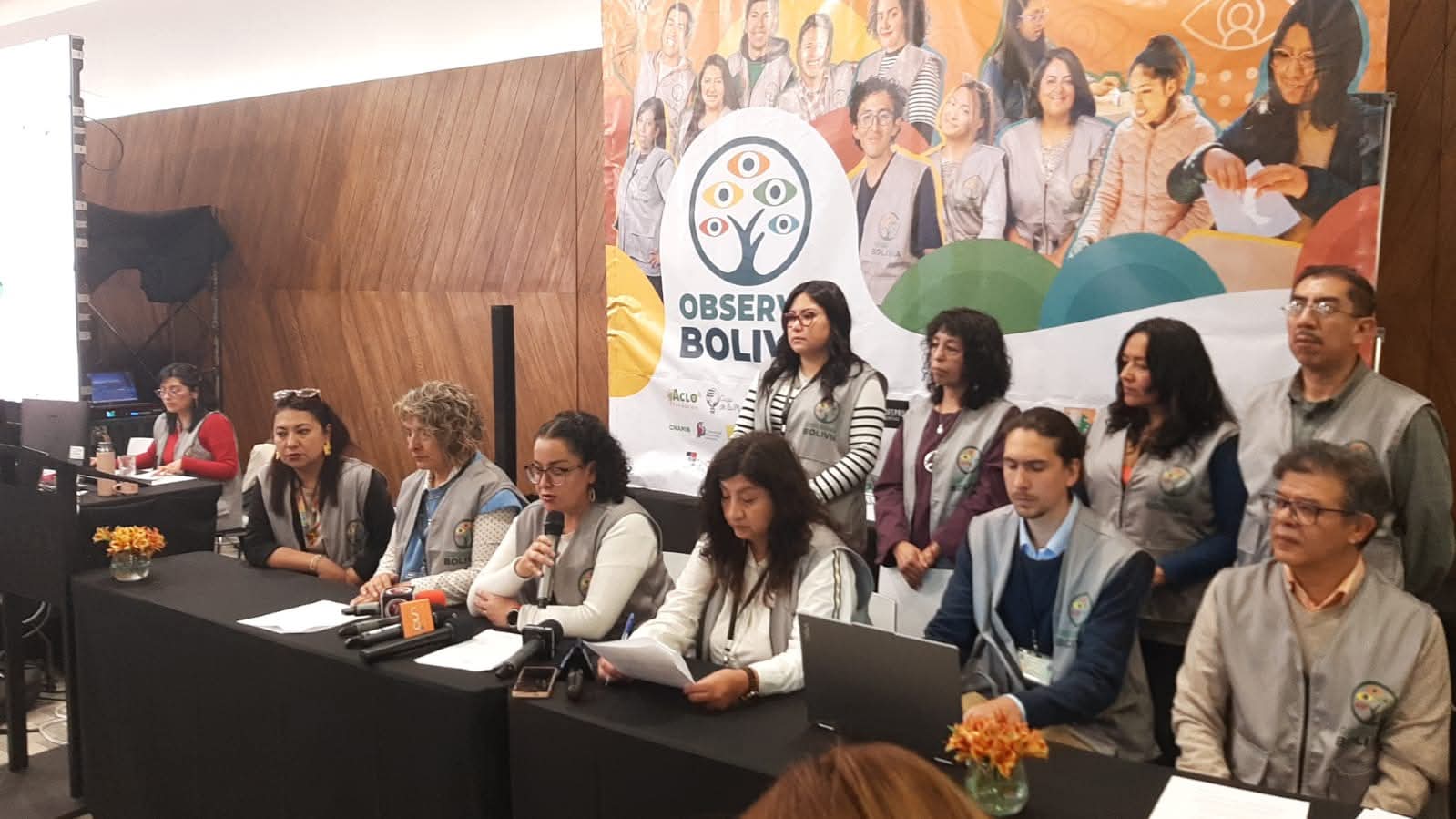 Conferencia de prensa de Observa Bolivia. Foto: Observa Bolivia