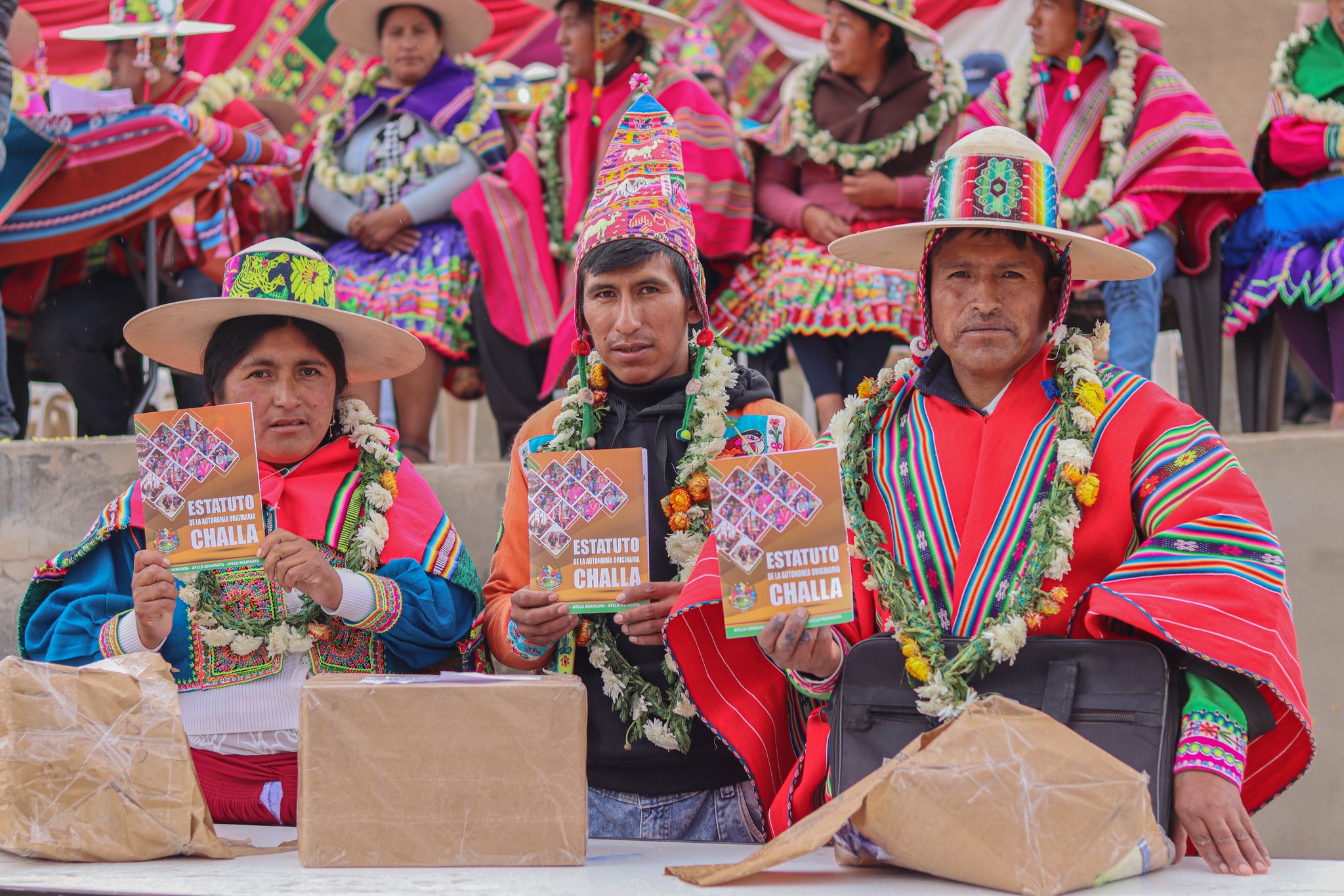 Líderes indígenas en Challa, Cochabamba. Foto: CENDA