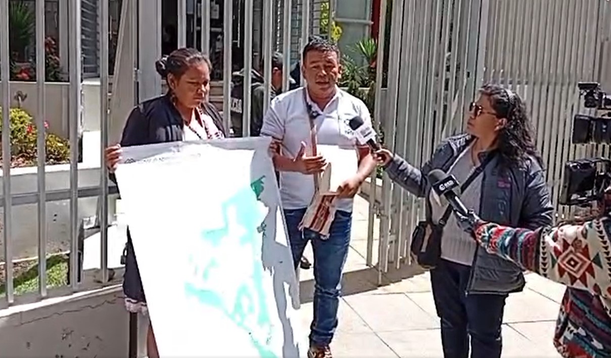 Conferencia de prensa del pueblo indígena tacana. Foto: Captura de pantalla de CIPTA