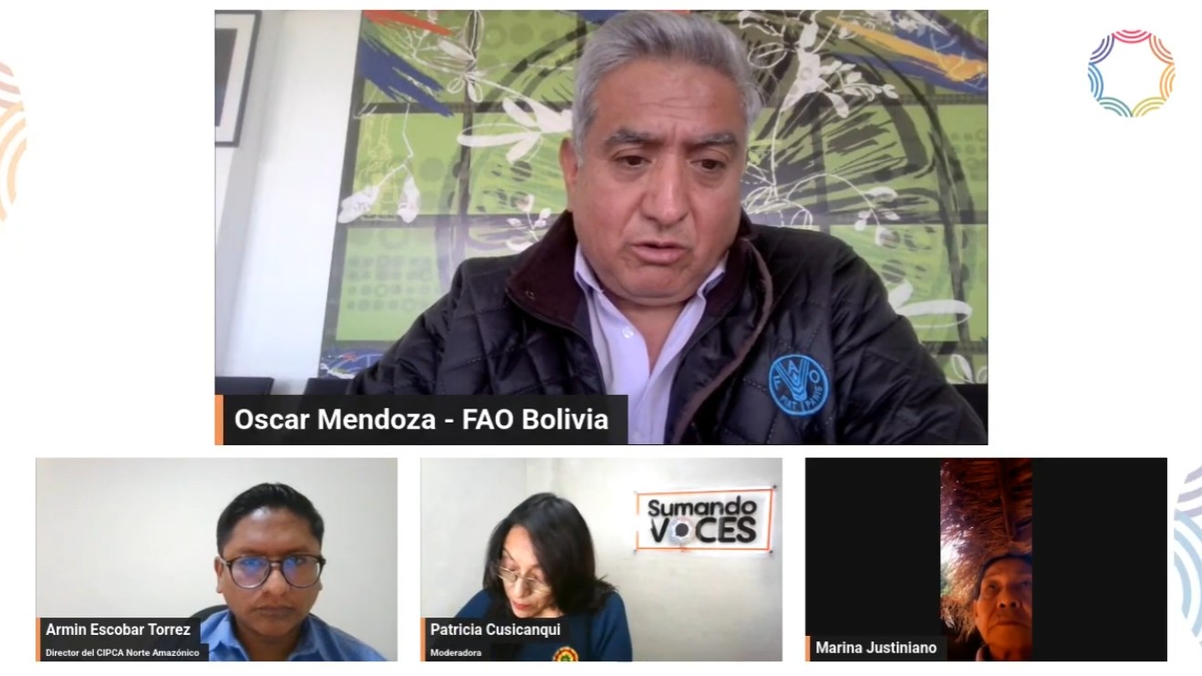 Representante de la FAO durante el Streaming Sumando Voces en Directo